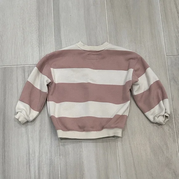 Zara 3T Minnie Mouse Striped Sweatshirt Pink and White - Picture 7 of 10